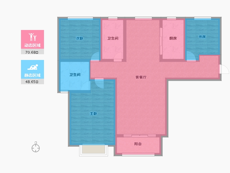 甘肃省-兰州市-泰林·黄河馨苑-106.67-户型库-动静分区