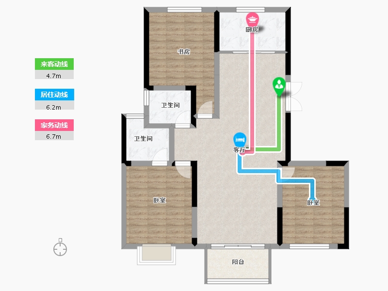 江苏省-盐城市-曙光花园怡园-105.56-户型库-动静线