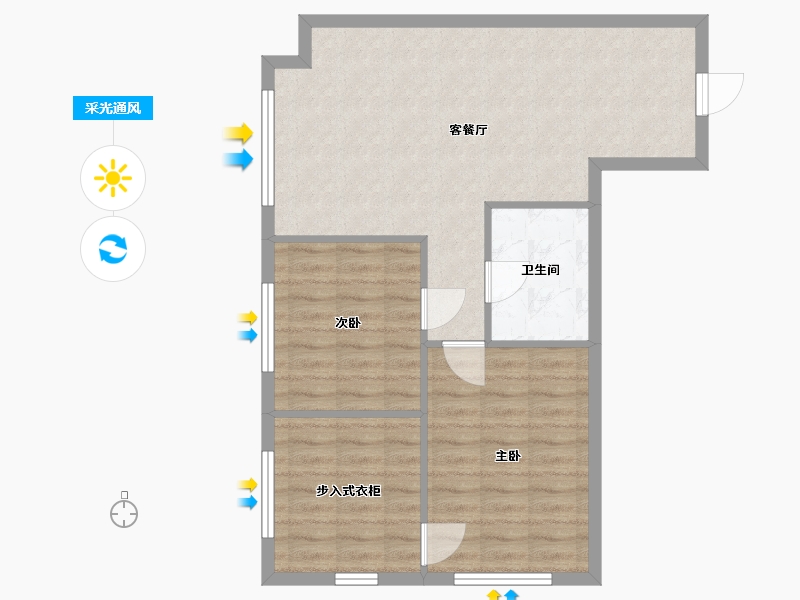 江苏省-南通市-中央城市之光-72.00-户型库-采光通风