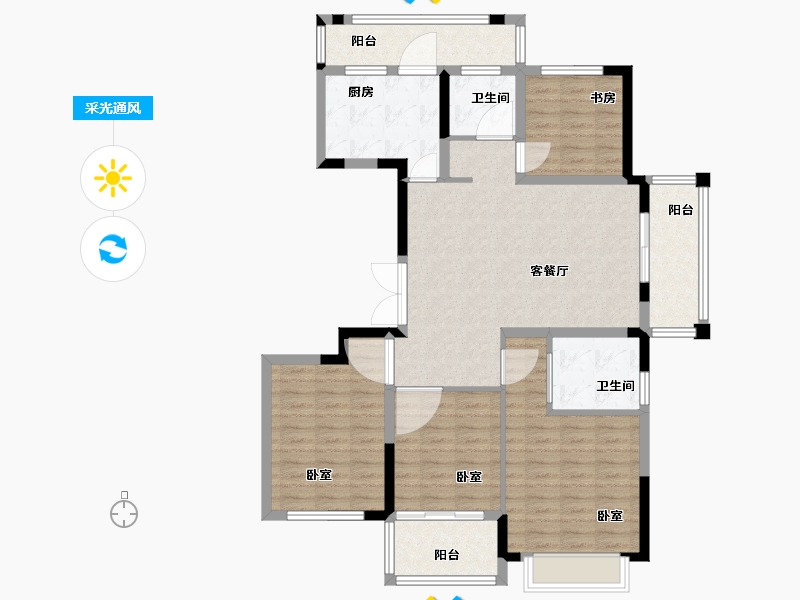 浙江省-宁波市-慈溪恒厚阳光城-112.00-户型库-采光通风