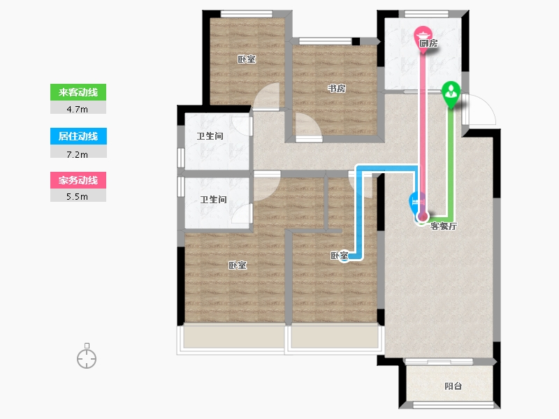 浙江省-金华市-新城云昱-100.00-户型库-动静线