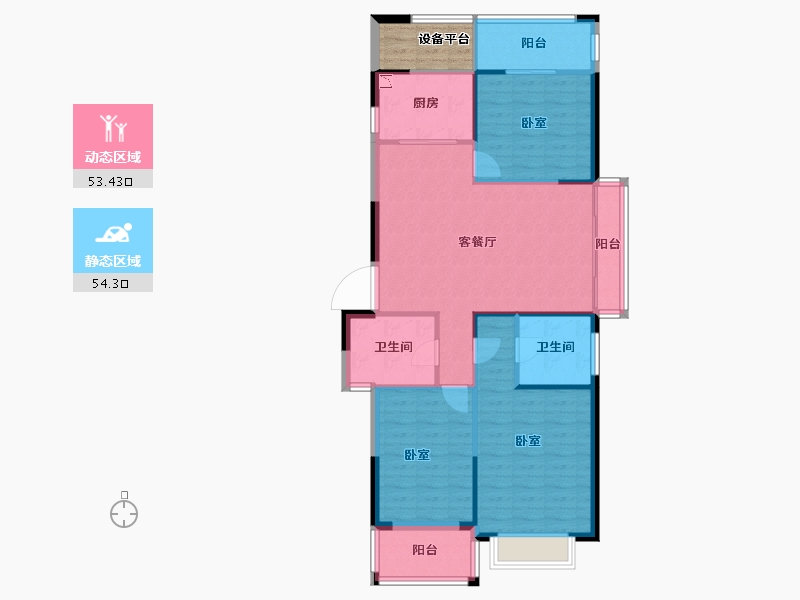 浙江省-丽水市-滨园南城骊苑-101.04-户型库-动静分区