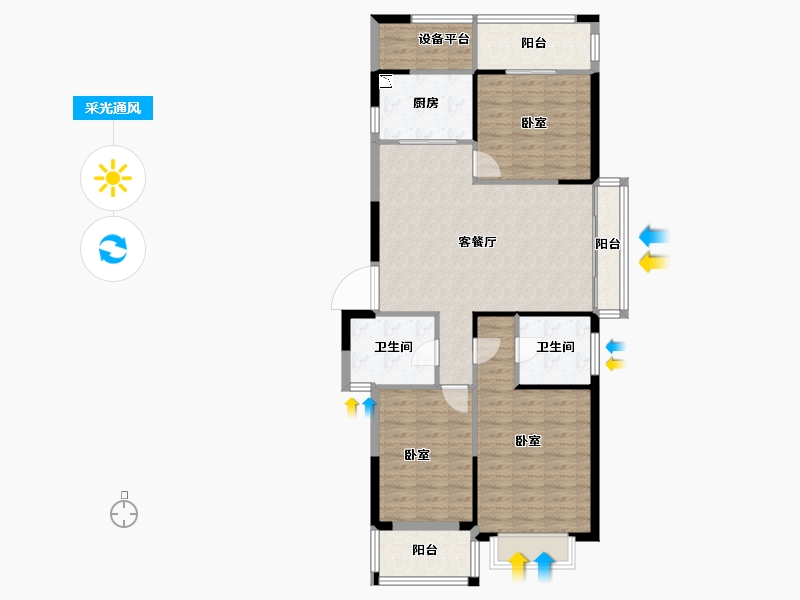 浙江省-丽水市-滨园南城骊苑-101.04-户型库-采光通风