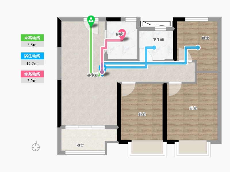 浙江省-宁波市-星光华府-70.00-户型库-动静线