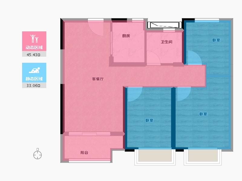 浙江省-宁波市-星光华府-70.00-户型库-动静分区