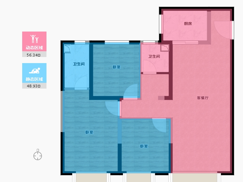 新疆维吾尔自治区-乌鲁木齐市-红星天御-94.00-户型库-动静分区