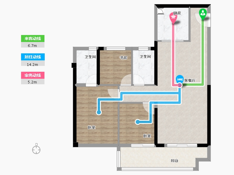 福建省-泉州市-美的智慧城-93.74-户型库-动静线