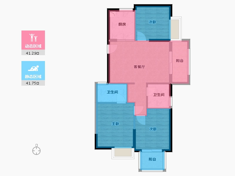 福建省-福州市-万科天空之城-74.34-户型库-动静分区