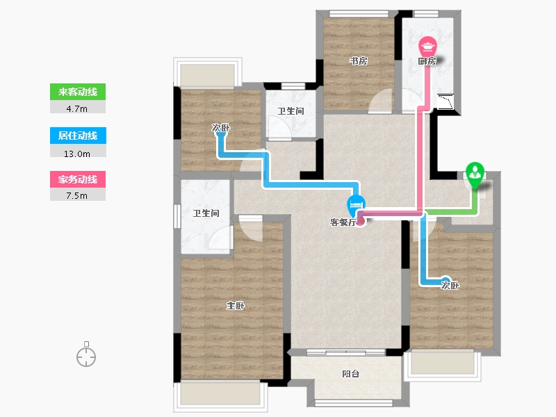 江苏省-徐州市-珑郡上院-97.74-户型库-动静线