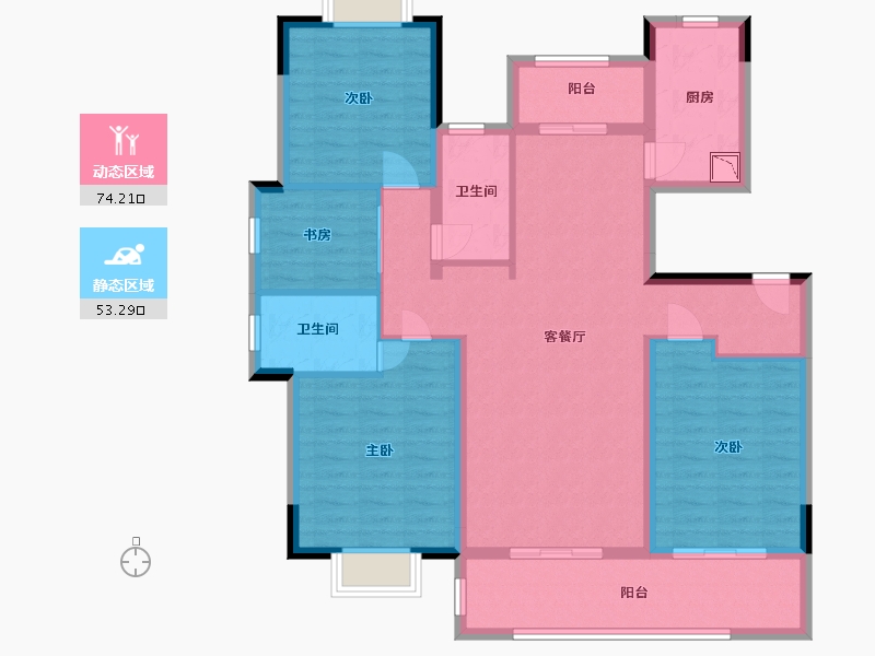 江苏省-南通市-南通国城璟府-114.01-户型库-动静分区