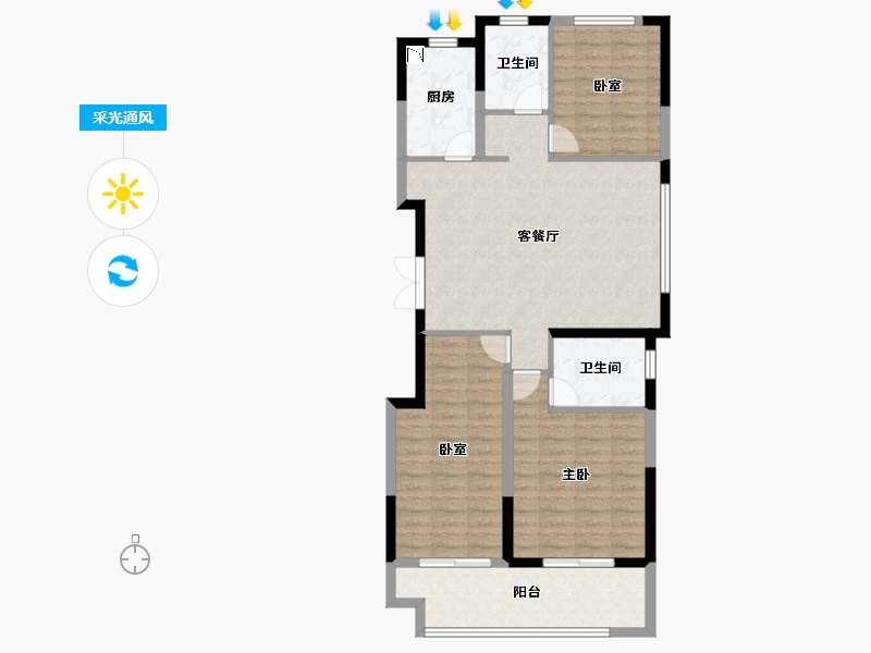 浙江省-宁波市-中梁象山中心大厦-102.00-户型库-采光通风