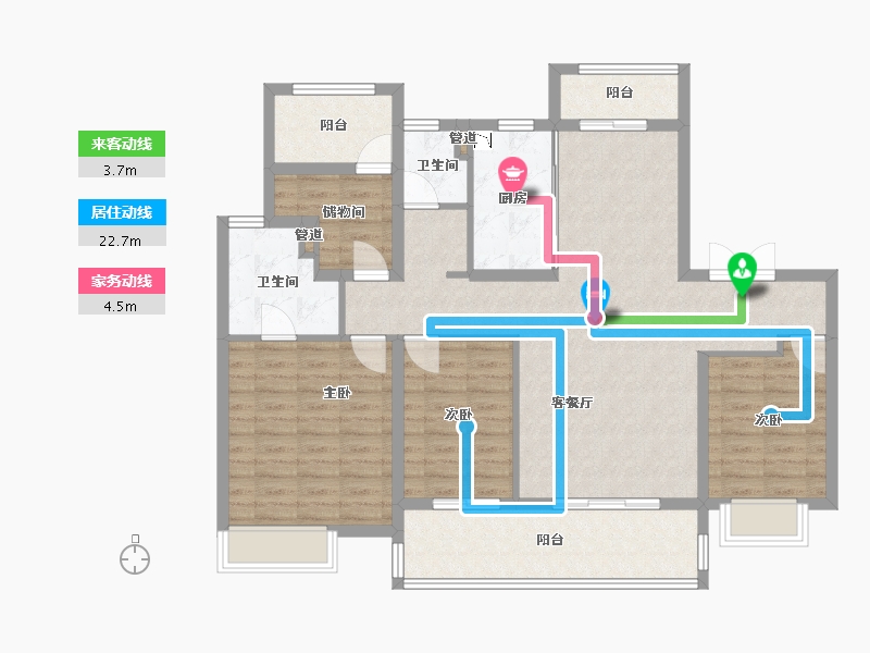 江苏省-泰州市-金通海棠湾-114.00-户型库-动静线