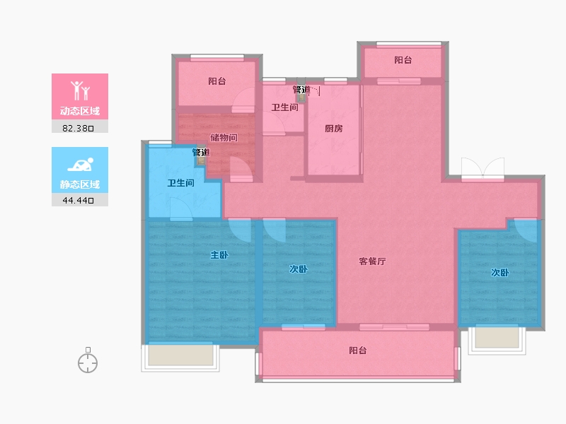 江苏省-泰州市-金通海棠湾-114.00-户型库-动静分区