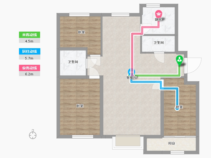 宁夏回族自治区-石嘴山市-恒昌未来城-88.90-户型库-动静线