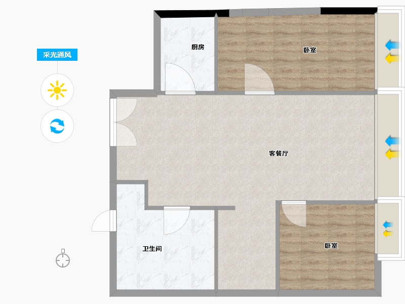 浙江省-嘉兴市-台昇·国际广场-81.00-户型库-采光通风