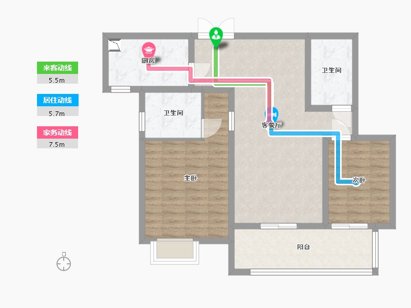 江西省-九江市-水岸莲华-81.59-户型库-动静线