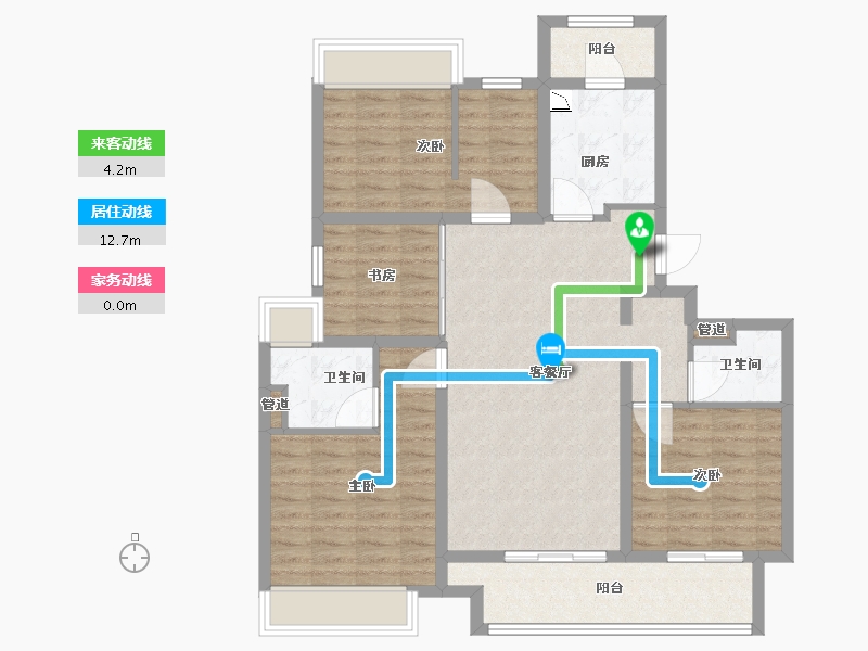 江苏省-泰州市-融创靖江玉兰公馆-100.00-户型库-动静线