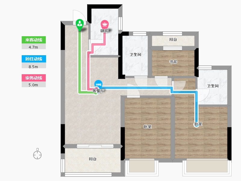 浙江省-宁波市-蓝光·雍舜府-72.00-户型库-动静线