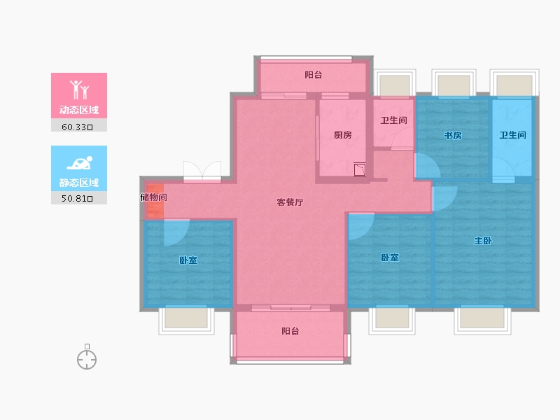 浙江省-衢州市-碧桂园城南印象-100.00-户型库-动静分区