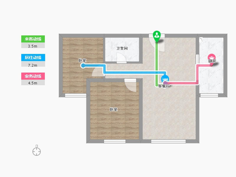 新疆维吾尔自治区-乌鲁木齐市-泰天苑-65.69-户型库-动静线