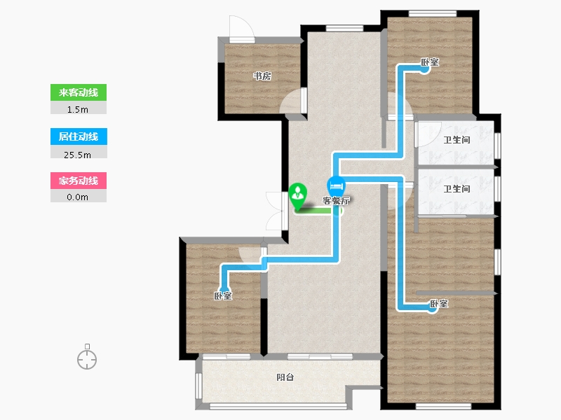 浙江省-宁波市-中梁象山中心大厦-132.01-户型库-动静线