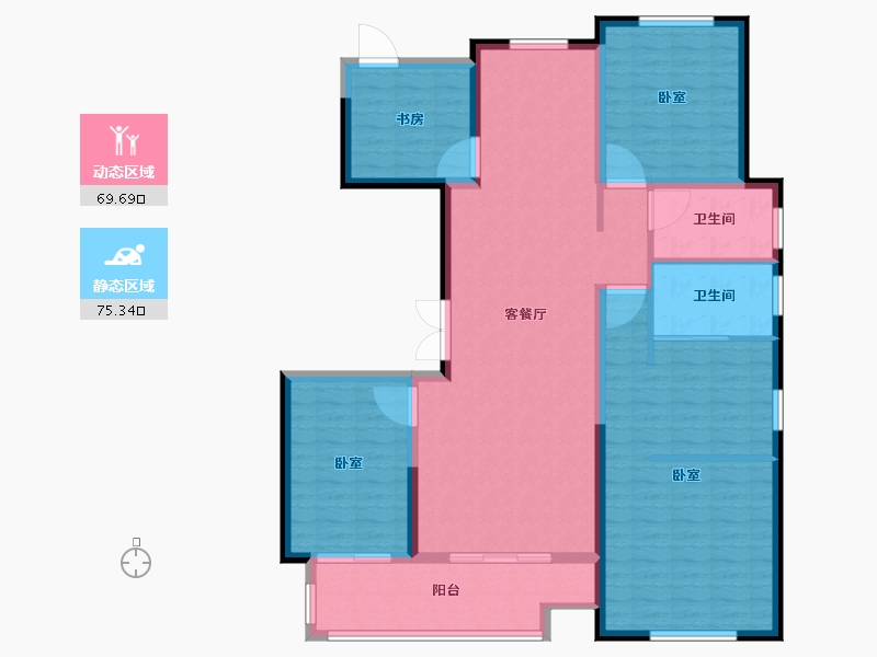 浙江省-宁波市-中梁象山中心大厦-132.01-户型库-动静分区