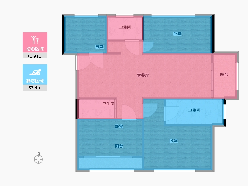 辽宁省-盘锦市-财富江南-103.01-户型库-动静分区