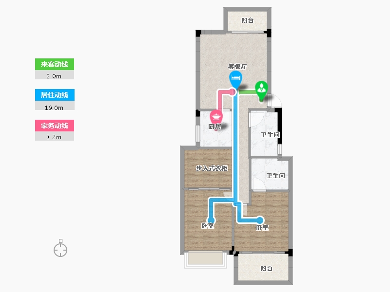 浙江省-嘉兴市-嘉兴恒大香湖左岸-76.00-户型库-动静线