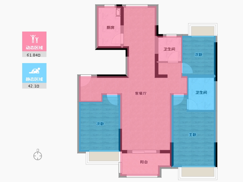 江苏省-徐州市-珑郡上院-91.77-户型库-动静分区