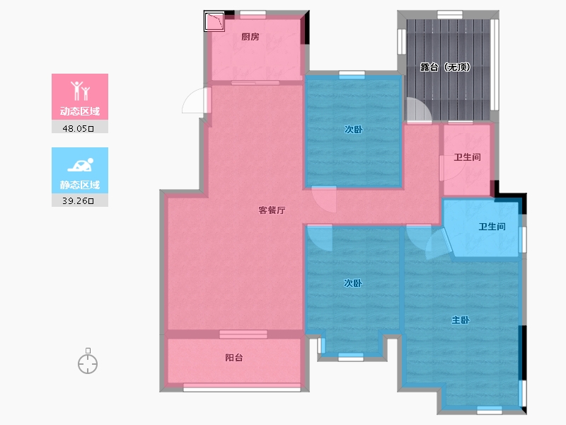 江西省-南昌市-力高澜湖御景-86.00-户型库-动静分区