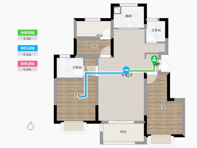 浙江省-宁波市-阳光城君望府-85.58-户型库-动静线