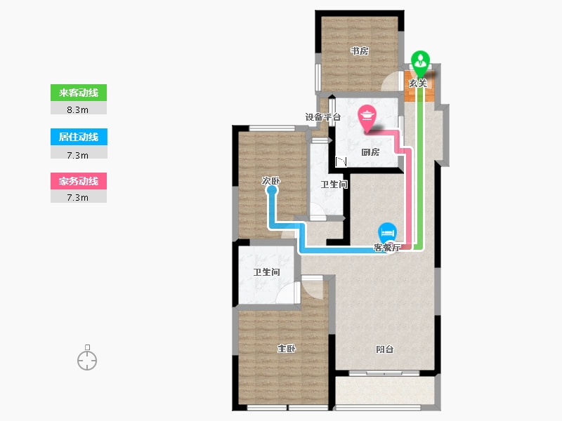 江苏省-常州市-万泰国际广场檀香湾-106.55-户型库-动静线