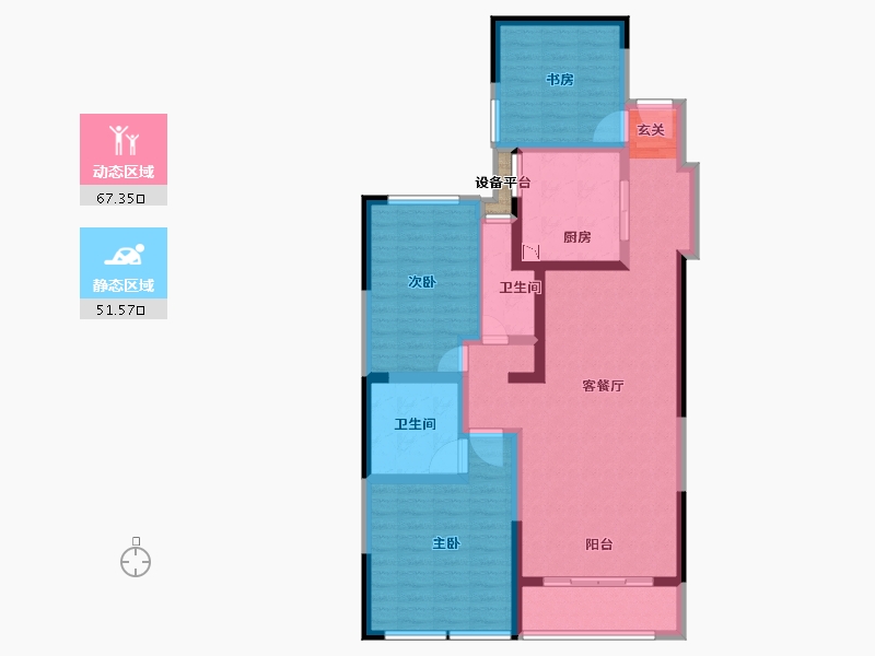 江苏省-常州市-万泰国际广场檀香湾-106.55-户型库-动静分区