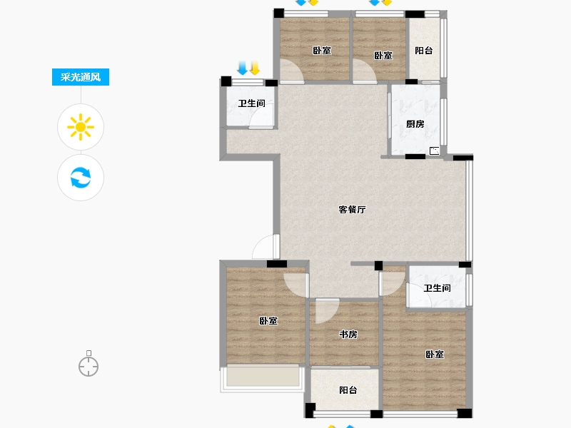 浙江省-丽水市-望湖家园二期-107.30-户型库-采光通风