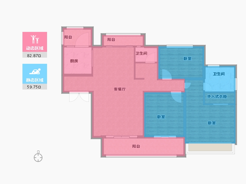 安徽省-芜湖市-卓瑞凤鸣湖公寓-128.81-户型库-动静分区