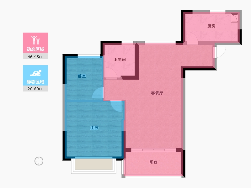 安徽省-六安市-新滨湖恒大文化旅游城-60.00-户型库-动静分区