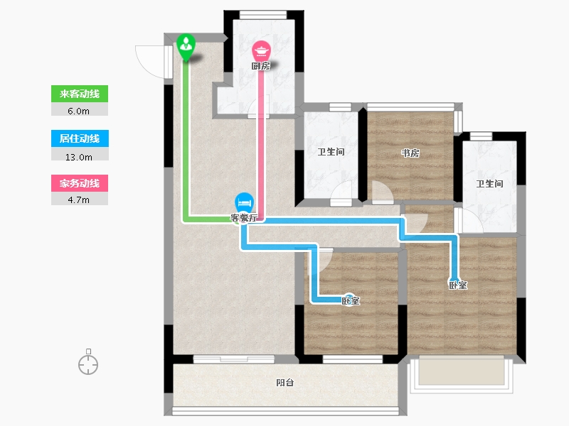 浙江省-杭州市-中旅归锦府-78.99-户型库-动静线