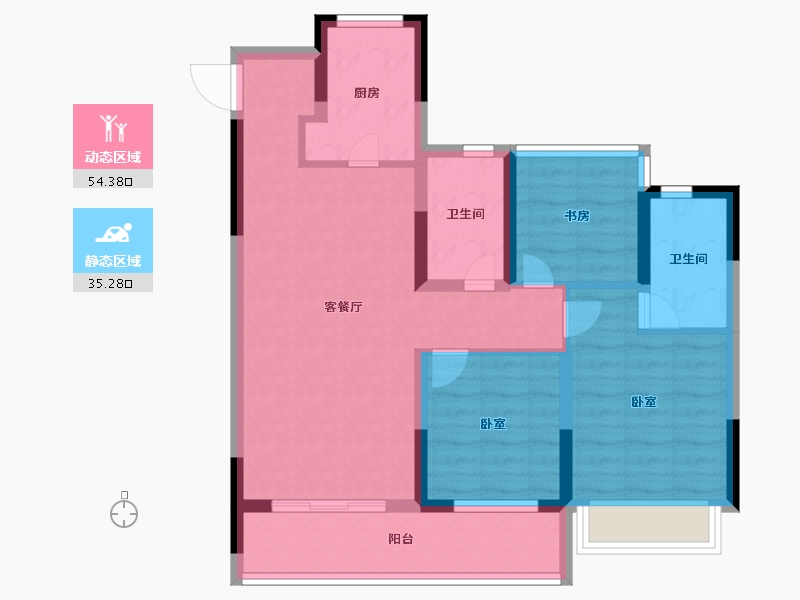 浙江省-杭州市-中旅归锦府-78.99-户型库-动静分区