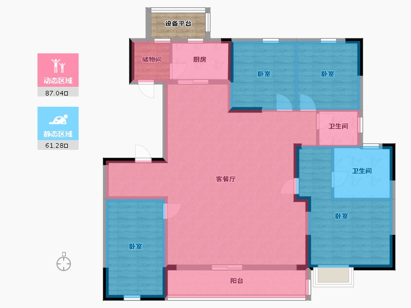 浙江省-嘉兴市-阳光城瑞俊·檀映里-137.75-户型库-动静分区