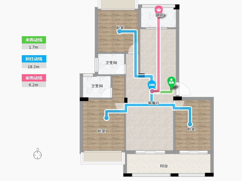 浙江省-丽水市-望湖家园二期-92.59-户型库-动静线