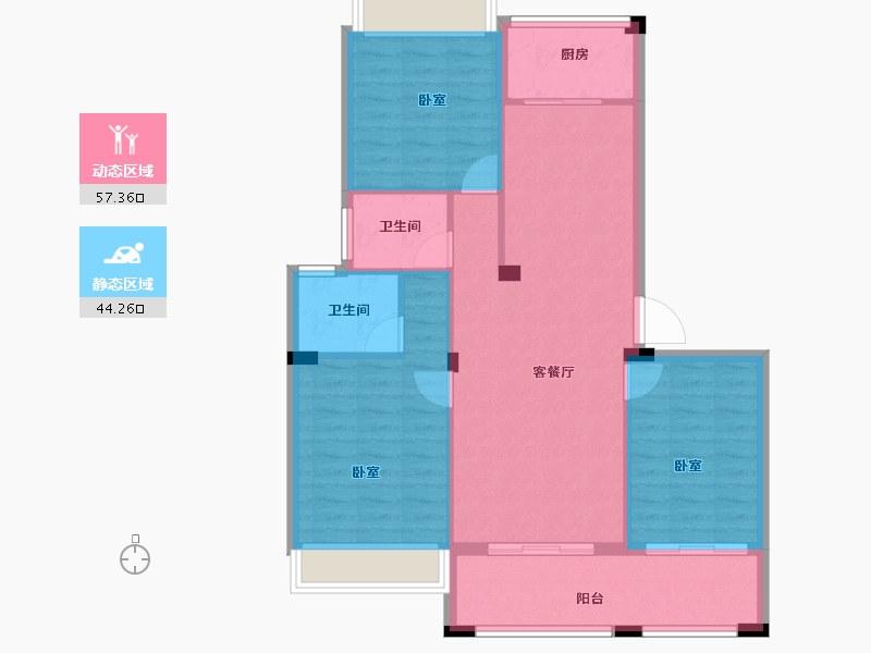 浙江省-丽水市-望湖家园二期-92.59-户型库-动静分区