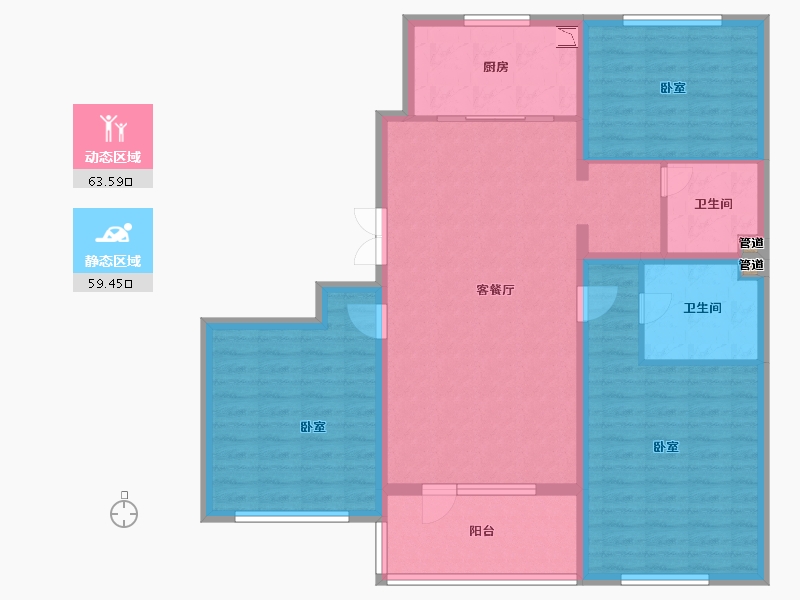 山东省-青岛市-福瀛天麓湖二期-111.00-户型库-动静分区