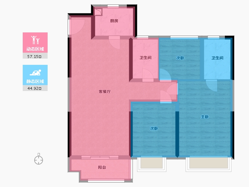 江西省-南昌市-红星九湾天铂-91.00-户型库-动静分区