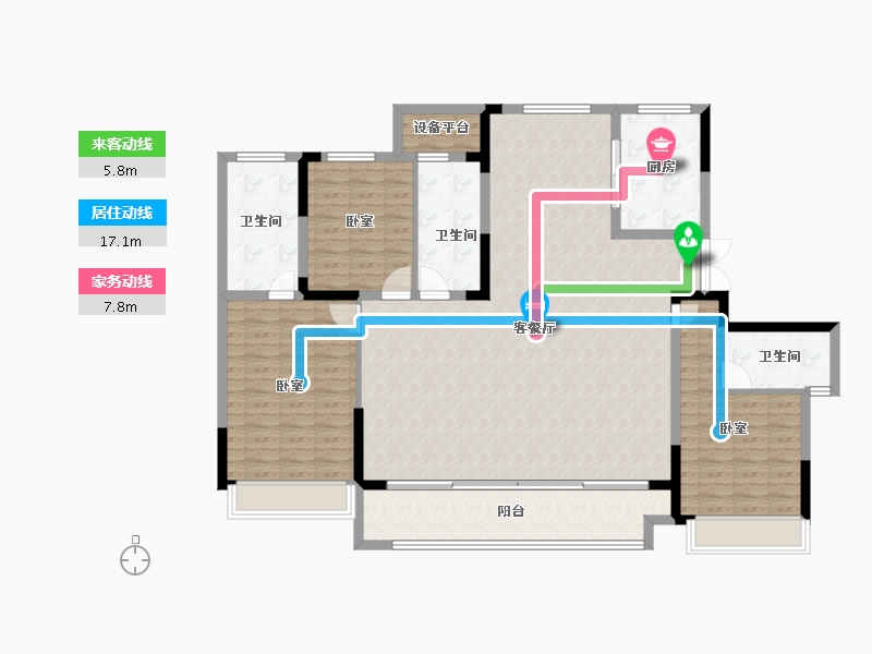 浙江省-湖州市-太湖健康城映月里二期-150.00-户型库-动静线