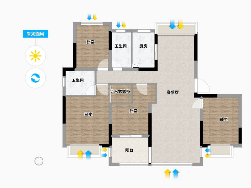 浙江省-绍兴市-东都栖月开化府-114.00-户型库-采光通风