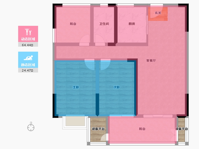 江苏省-常州市-公园里-82.00-户型库-动静分区