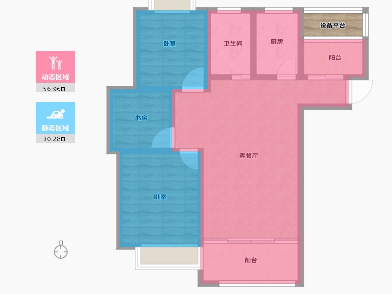 安徽省-合肥市-华冶新天地-79.97-户型库-动静分区