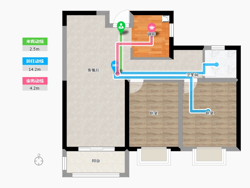 安徽省-淮南市-淮南金融广场-70.00-户型库-动静线