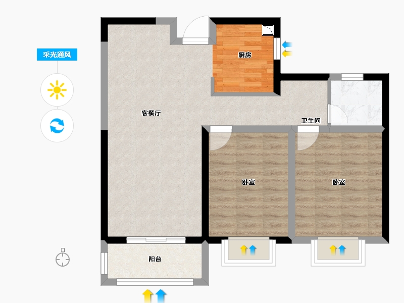 安徽省-淮南市-淮南金融广场-70.00-户型库-采光通风