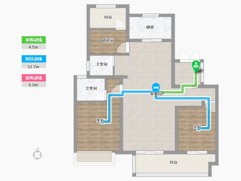 江苏省-泰州市-金通海棠湾-94.00-户型库-动静线